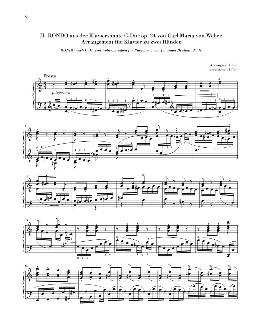 Brahms: Arrangements of works by other composers for piano or for the left hand alone
