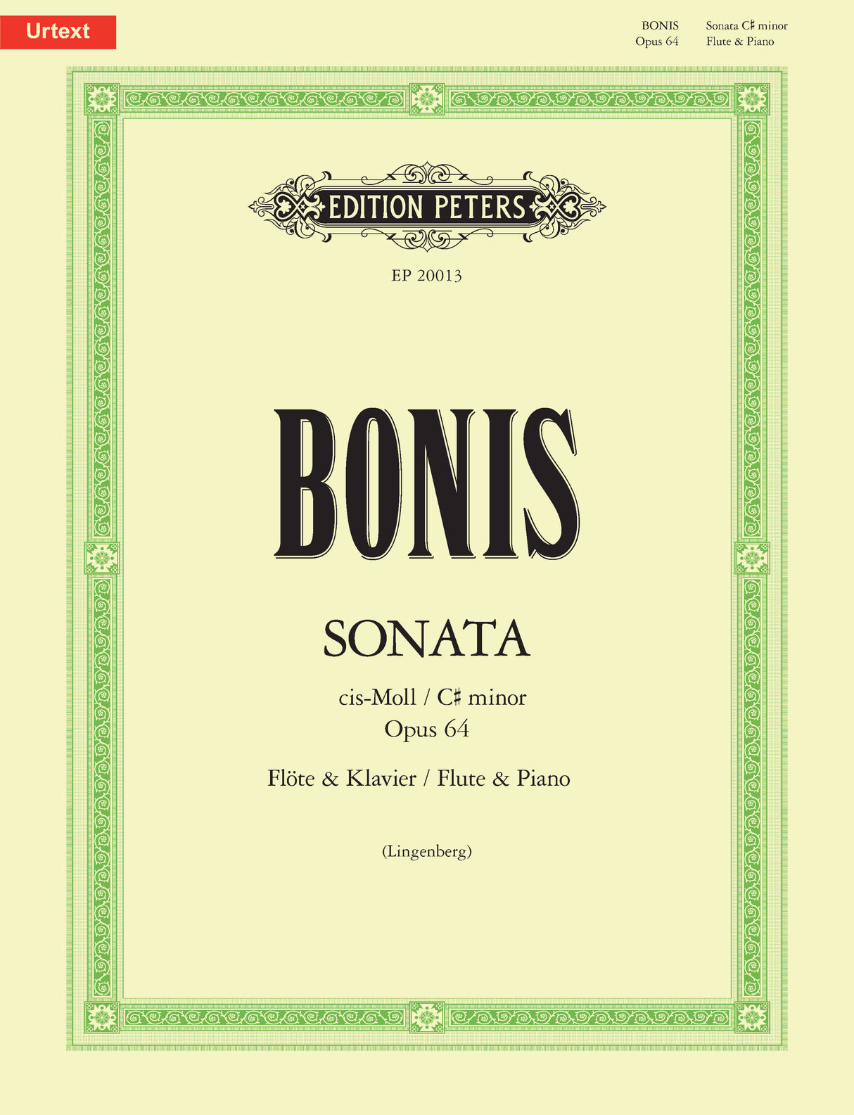 Bonis: Flute Sonata in C-sharp Minor, Op. 64