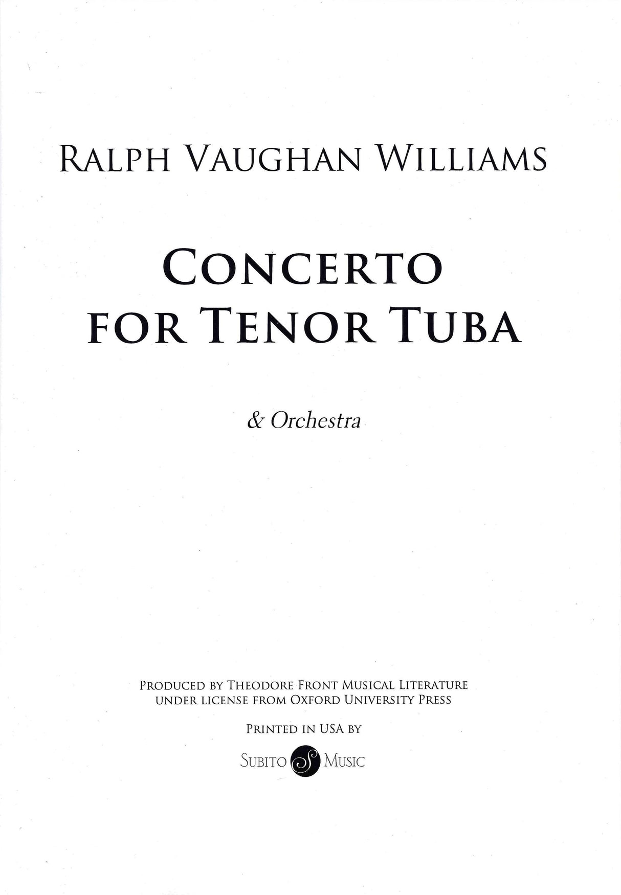 Vaughan Williams: Concerto for Tenor Tuba & Orchestra