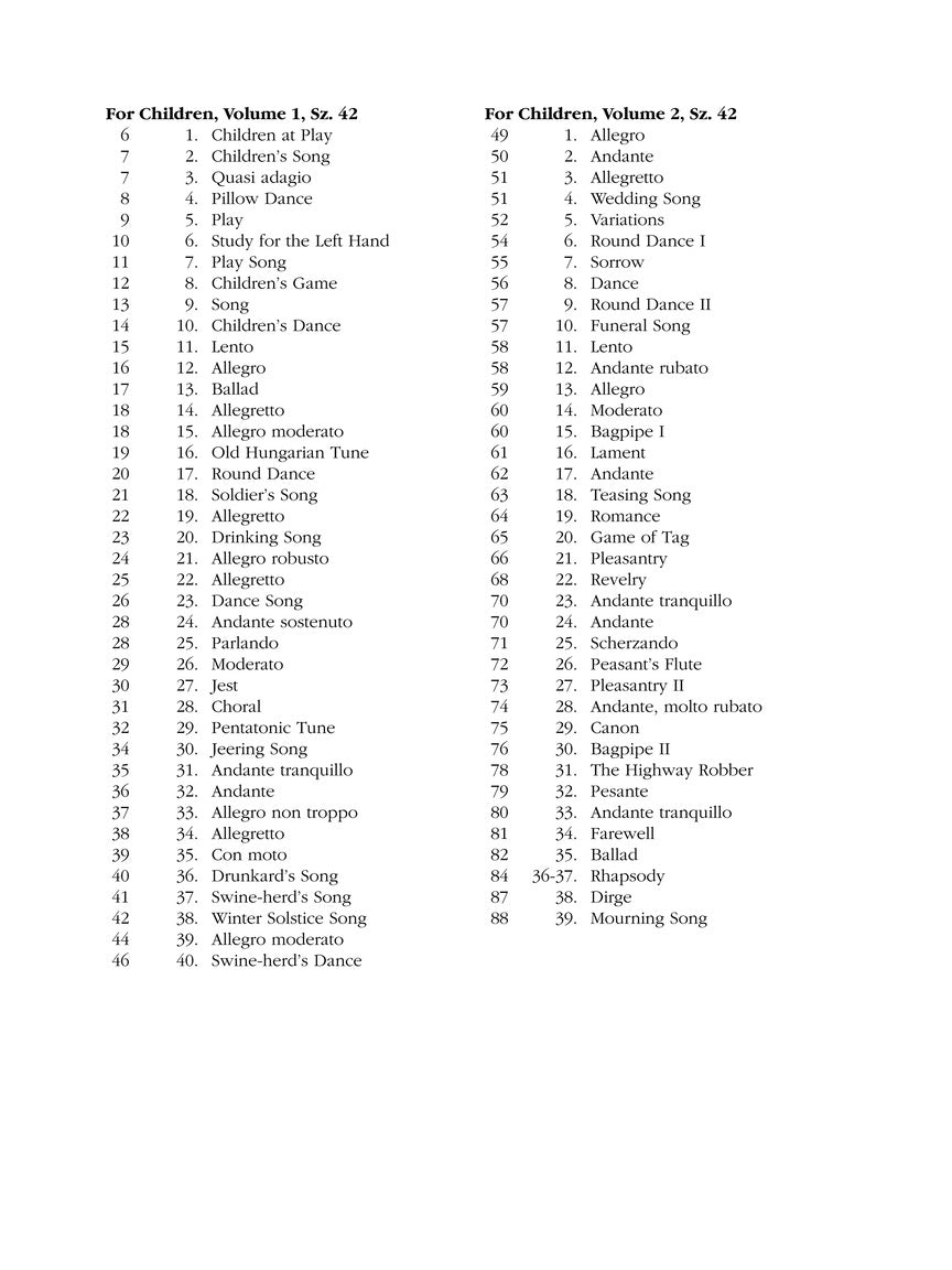 Bartók: For Children: Complete (Volumes 1 & 2)