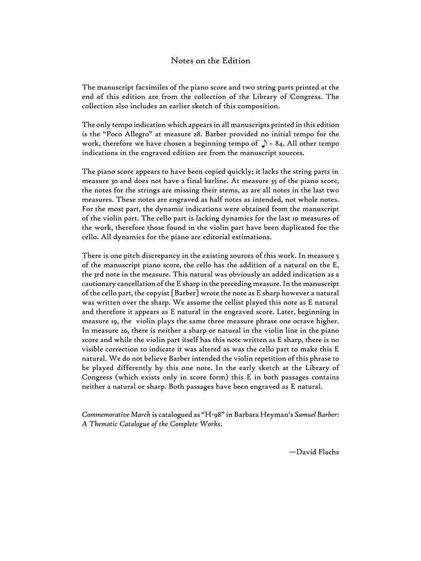 Barber: Commemorative March