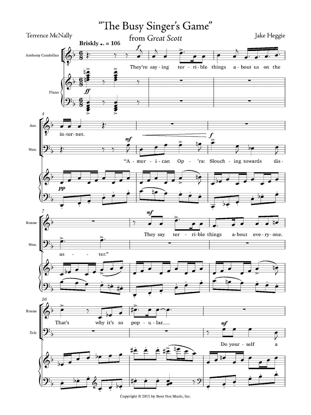 Heggie: The Busy Singer's Game