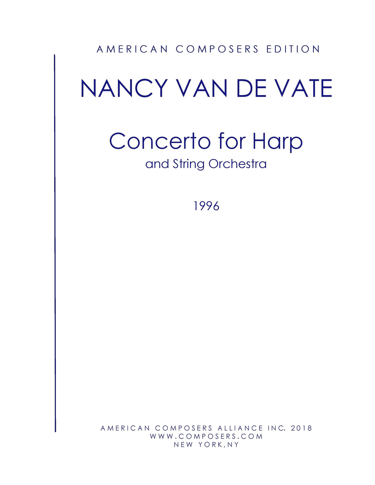 Van de Vate: Harp Concerto