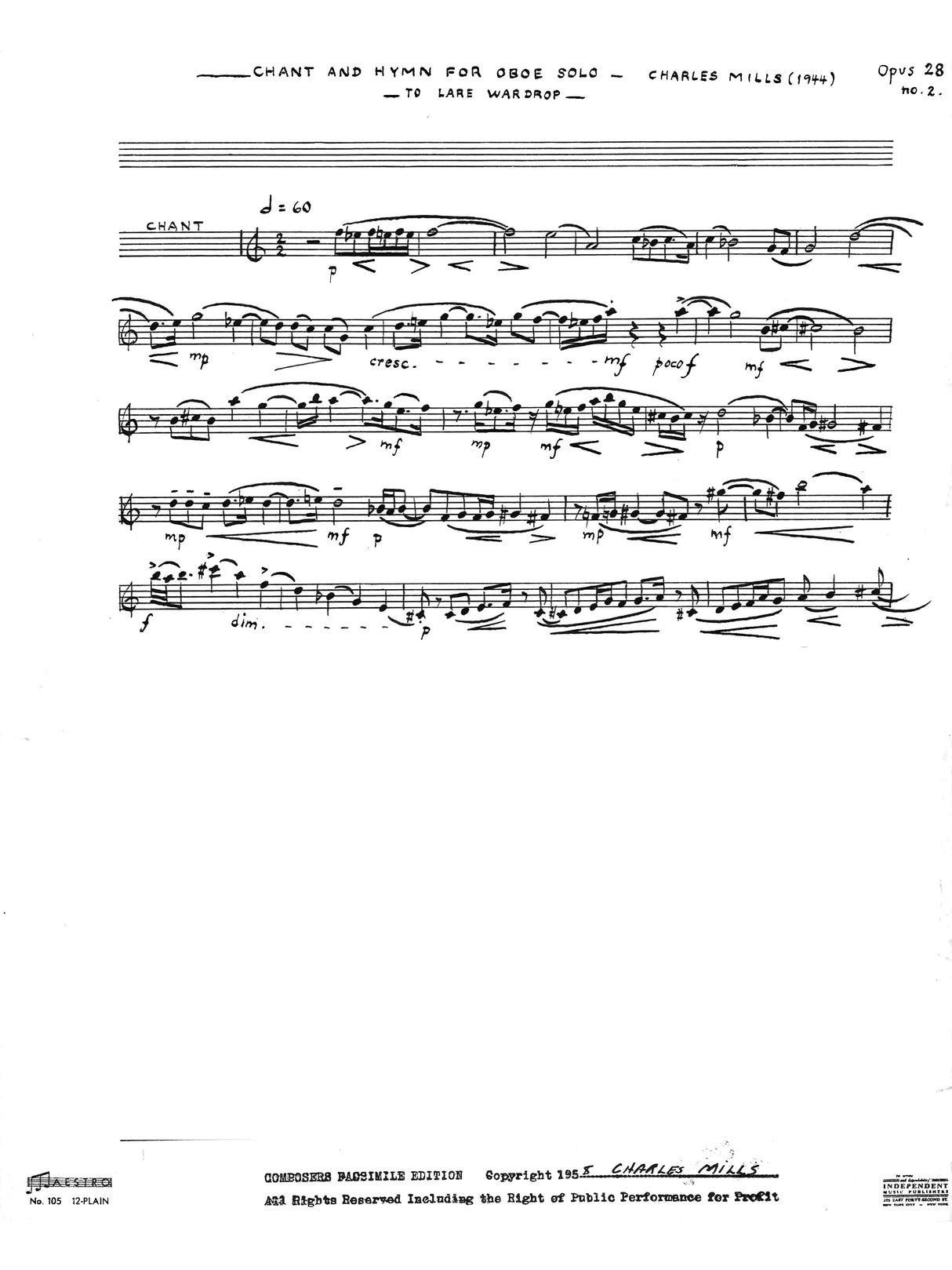 Mills: Chant and Hymn