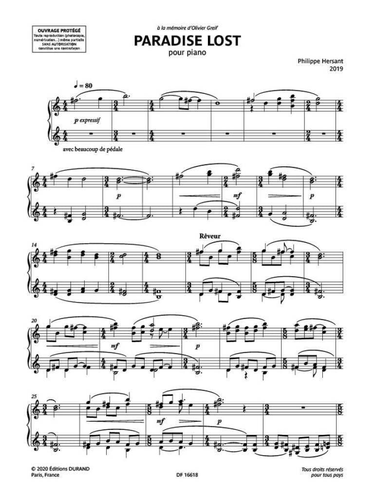 Hersant: Paradise Lost