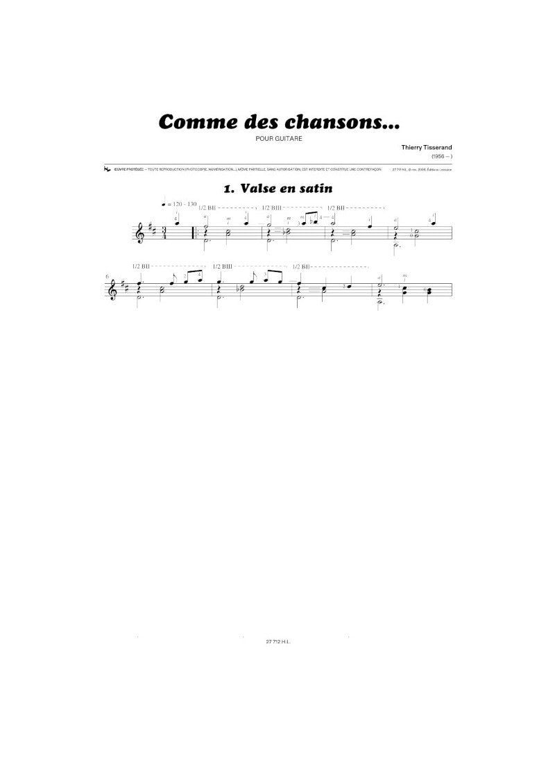 Tisserand: Comme des chansons... Volume 3