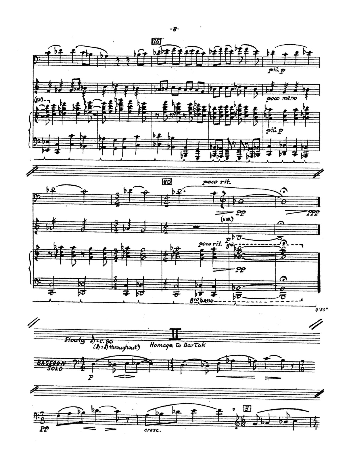 Van de Vate: Trio for Bassoon, Percussion, and Piano