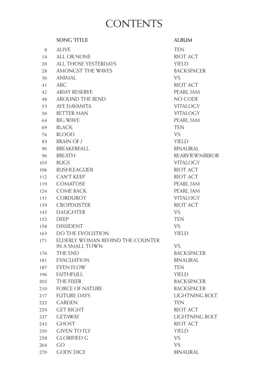 Pearl Jam Anthology - The Complete Scores