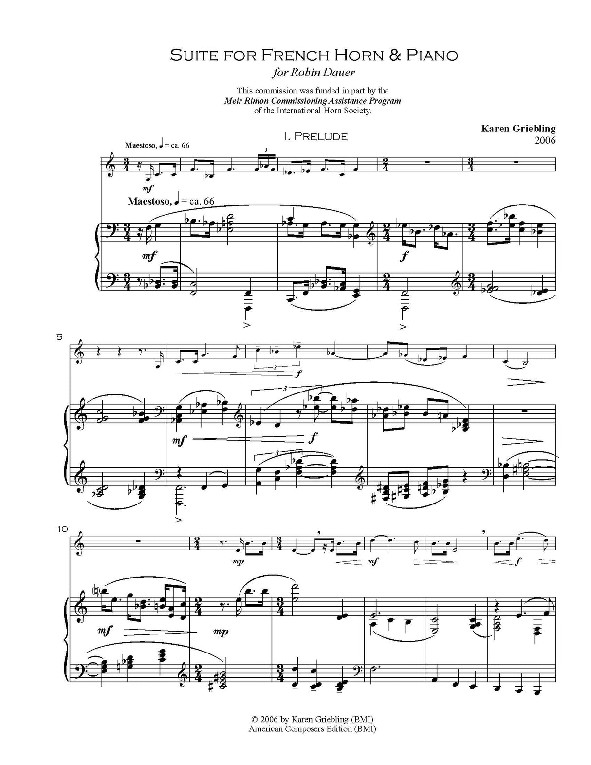 Griebling: Suite for Horn & Piano