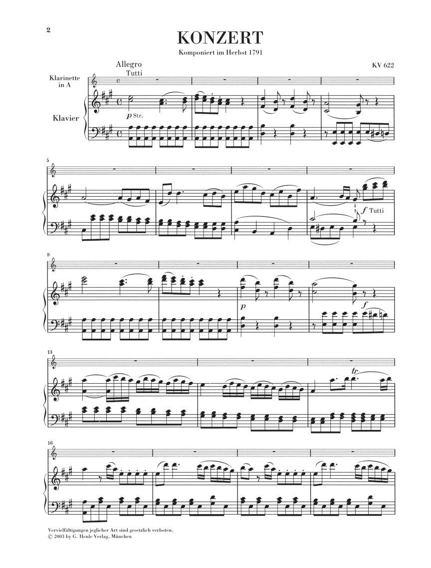 Mozart: Clarinet Concerto in A Major, K. 622