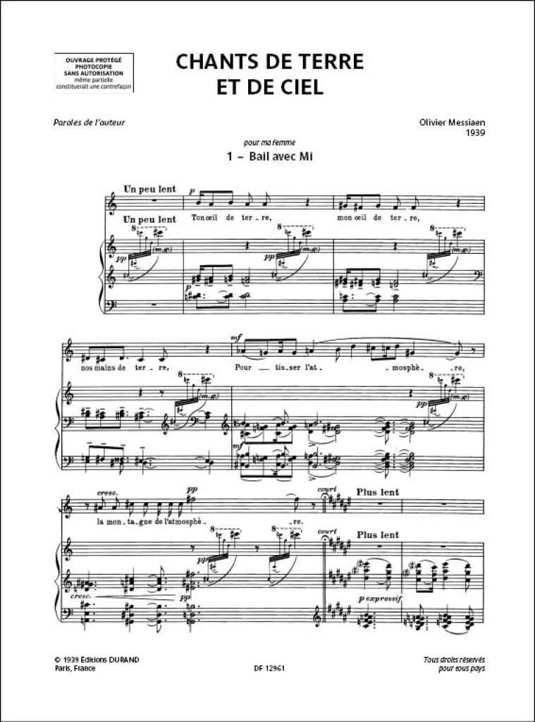 Messiaen: Music for Soprano and Piano