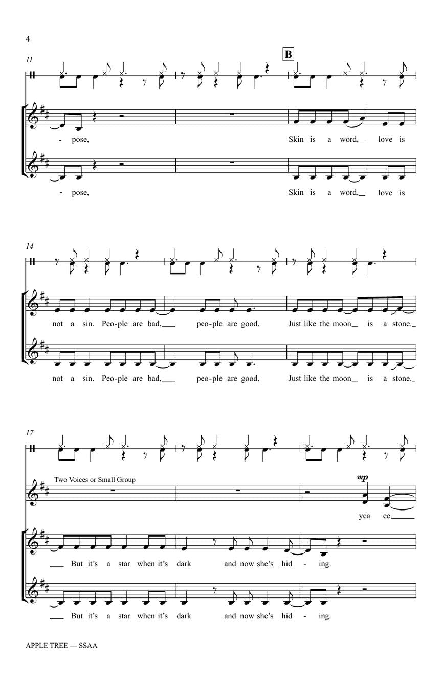 Apple Tree (arr. for SSAA)