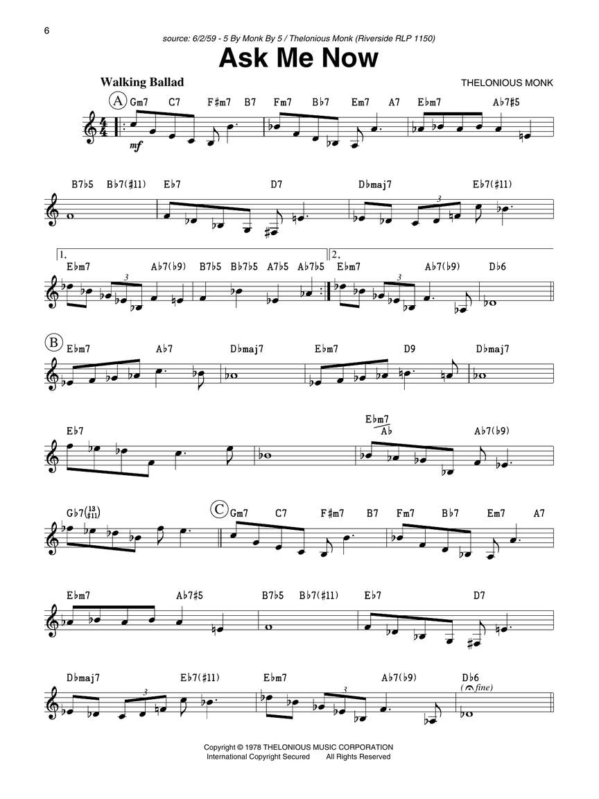 Thelonious Monk Fake Book