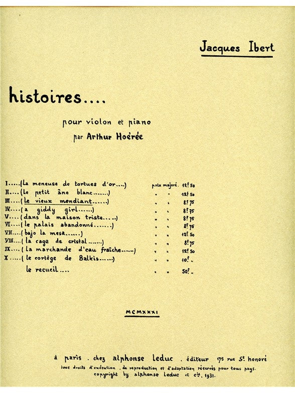 Ibert: Le vieux mendiant