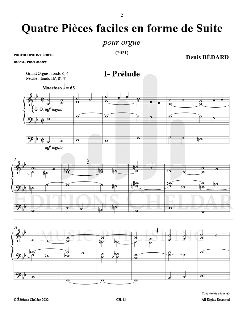 Bédard: 4 Pièces faciles en forme de Suite