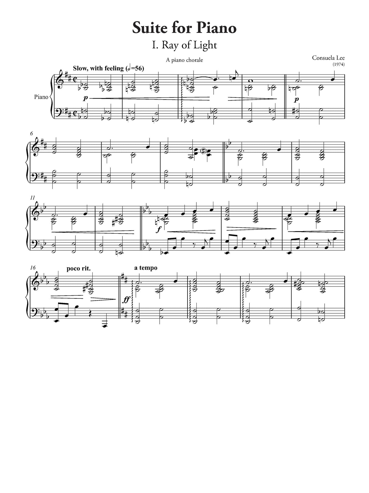 C. Lee: Suite for Piano