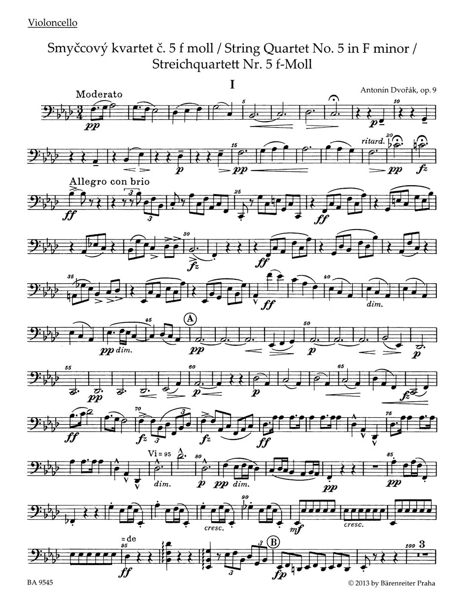 Dvořák: String Quartet No. 5 in F Minor, Op. 9