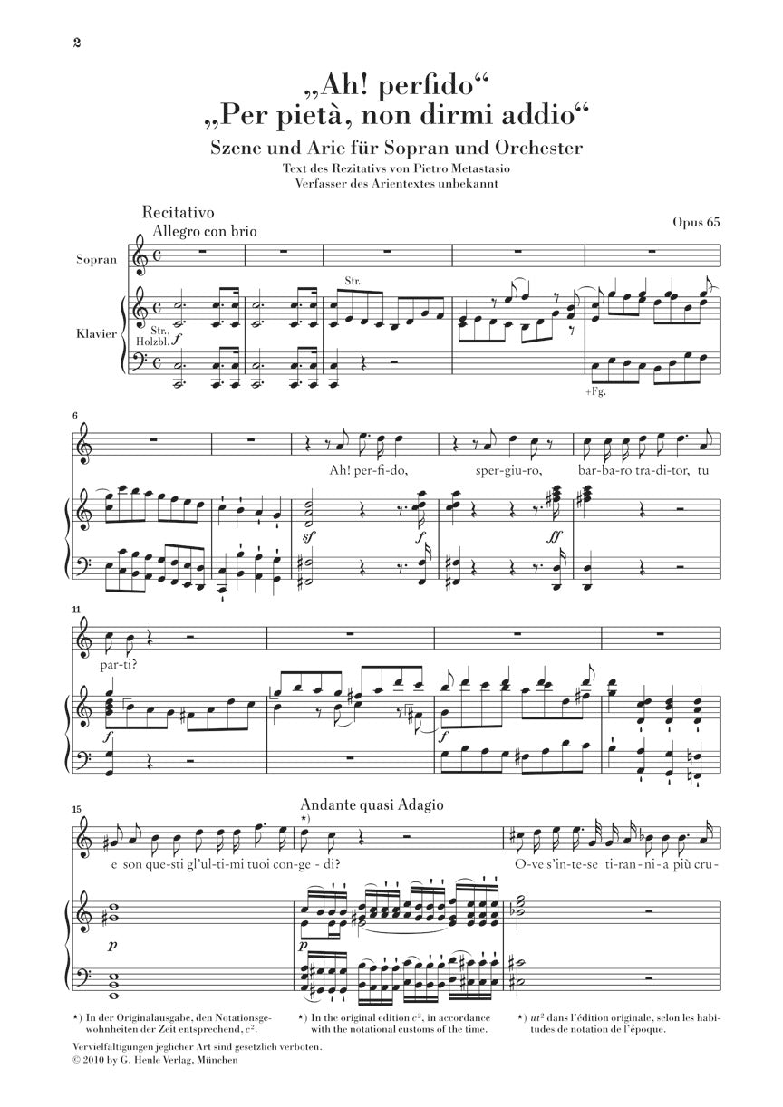 Beethoven: Ah! perfido, Op. 65