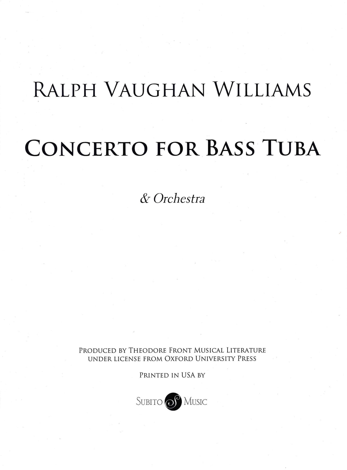 Vaughan Williams: Bass Tuba Concerto