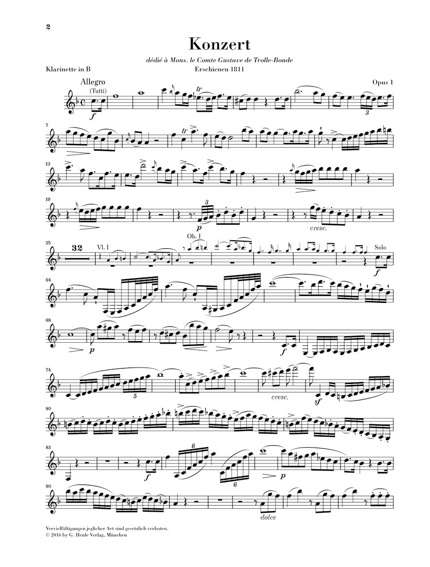 Crusell: Clarinet Concerto in E-flat Major, Op. 1