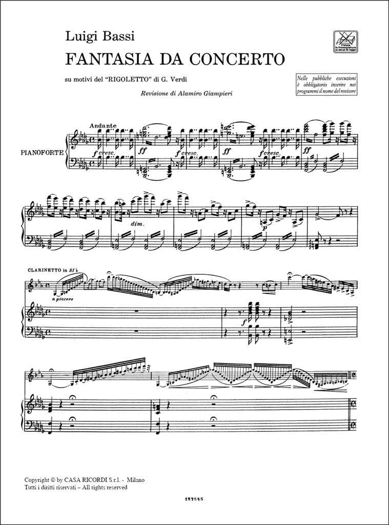 Verdi-Bassi: Rigoletto - "Fantasia da concerto"