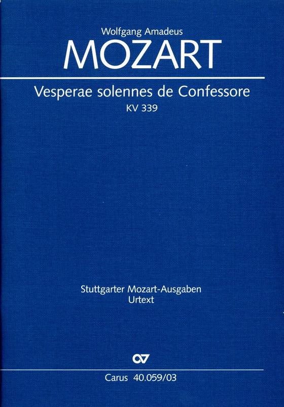 Mozart: Vesperae solennes de Confessore, K. 339