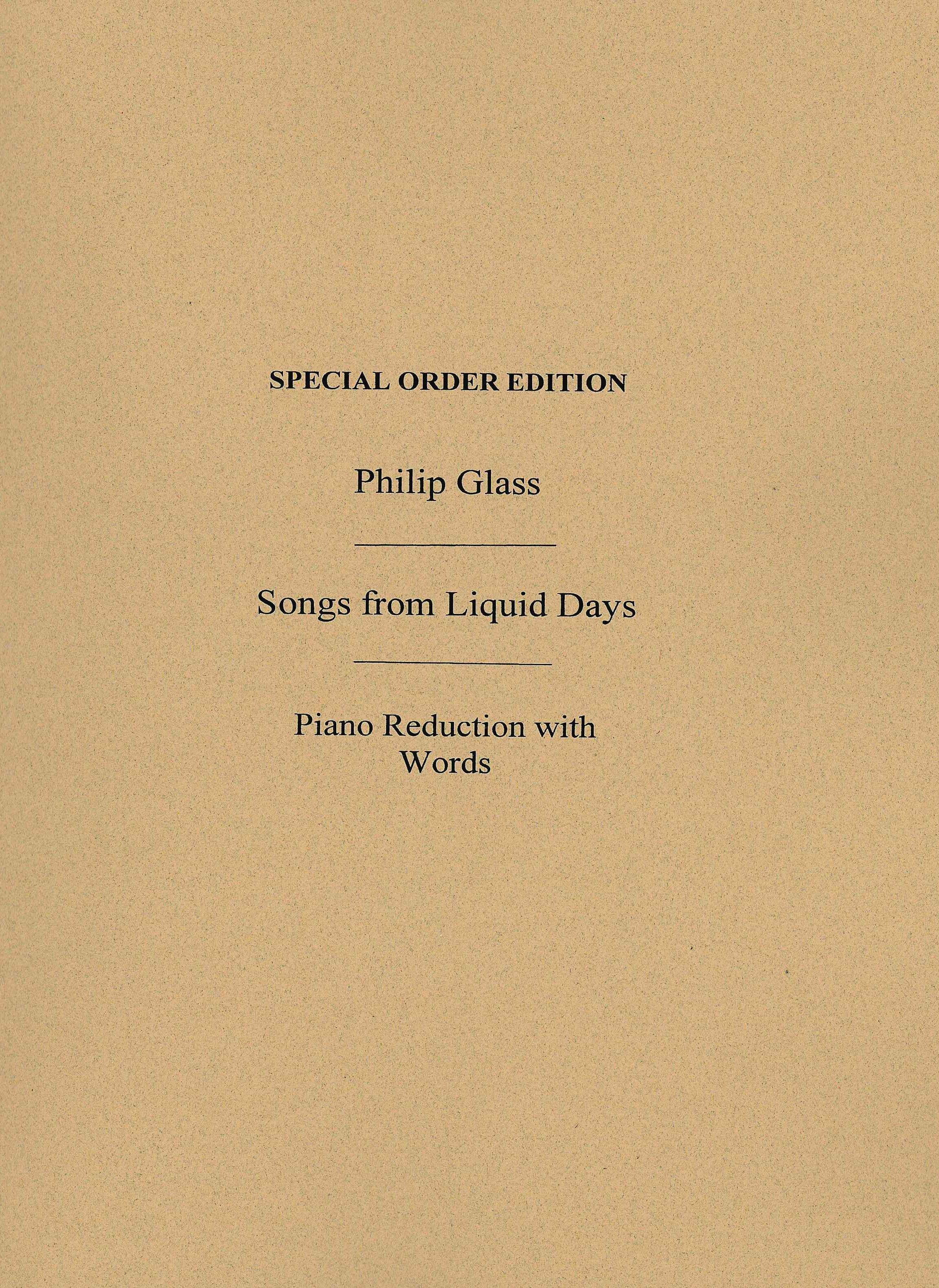 Glass: Songs from Liquid Days – Ficks Music