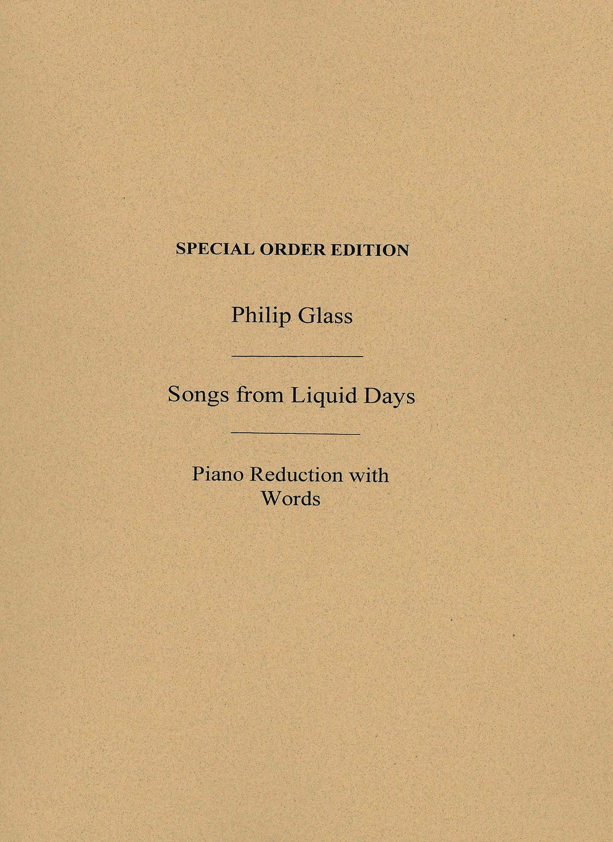 Glass: Songs from Liquid Days