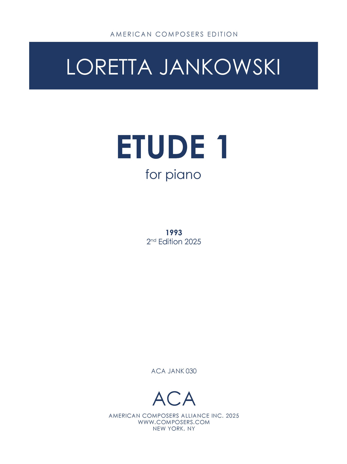 Jankowski: Piano Etude No. 1