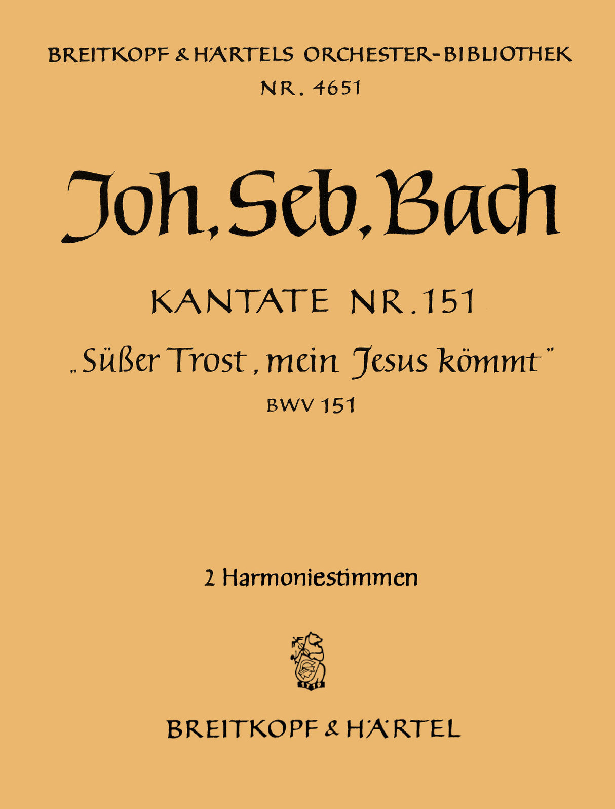 Bach: Süßer Trost, mein Jesus kömmt, BWV 151