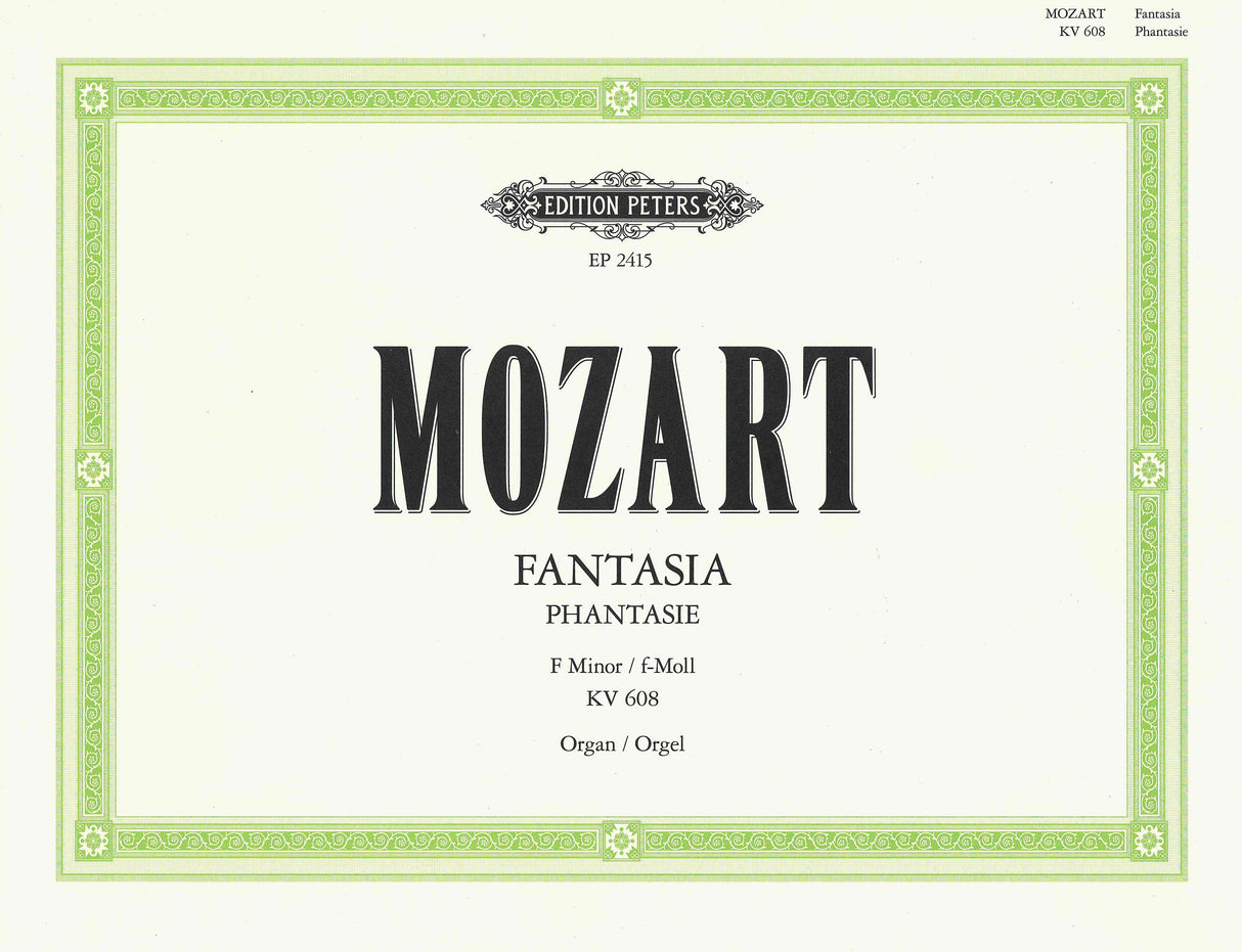 Mozart: Fantasia in F Minor K608