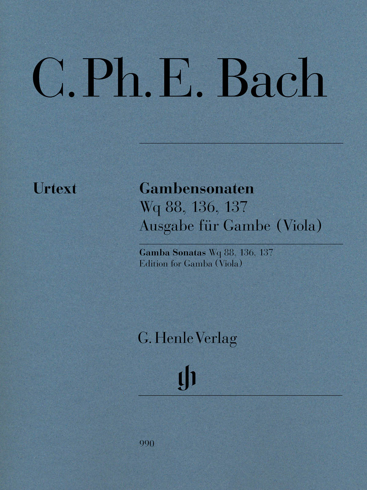 C.P.E. Bach: Gamba Sonatas, Wq. 88, 136, 137 (version for viola)