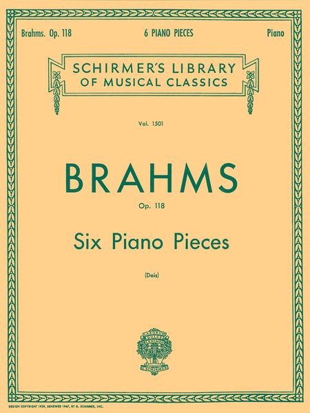 Brahms: 6 Piano Pieces, Op. 118