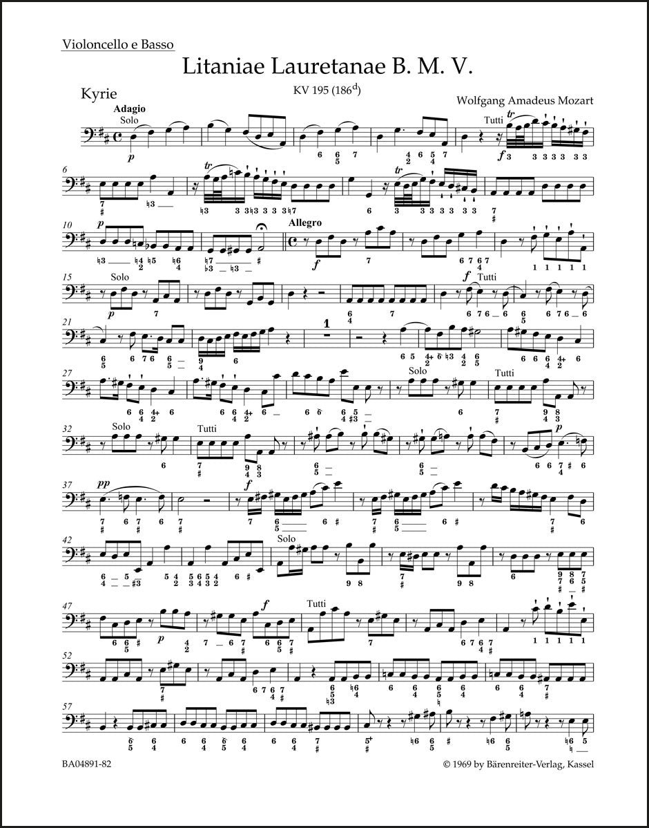 Mozart: Litaniae Lauretanae B.M.V., K. 195 (186d)