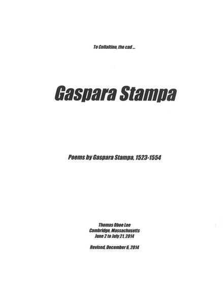 T.O. Lee: Gaspara Stampa