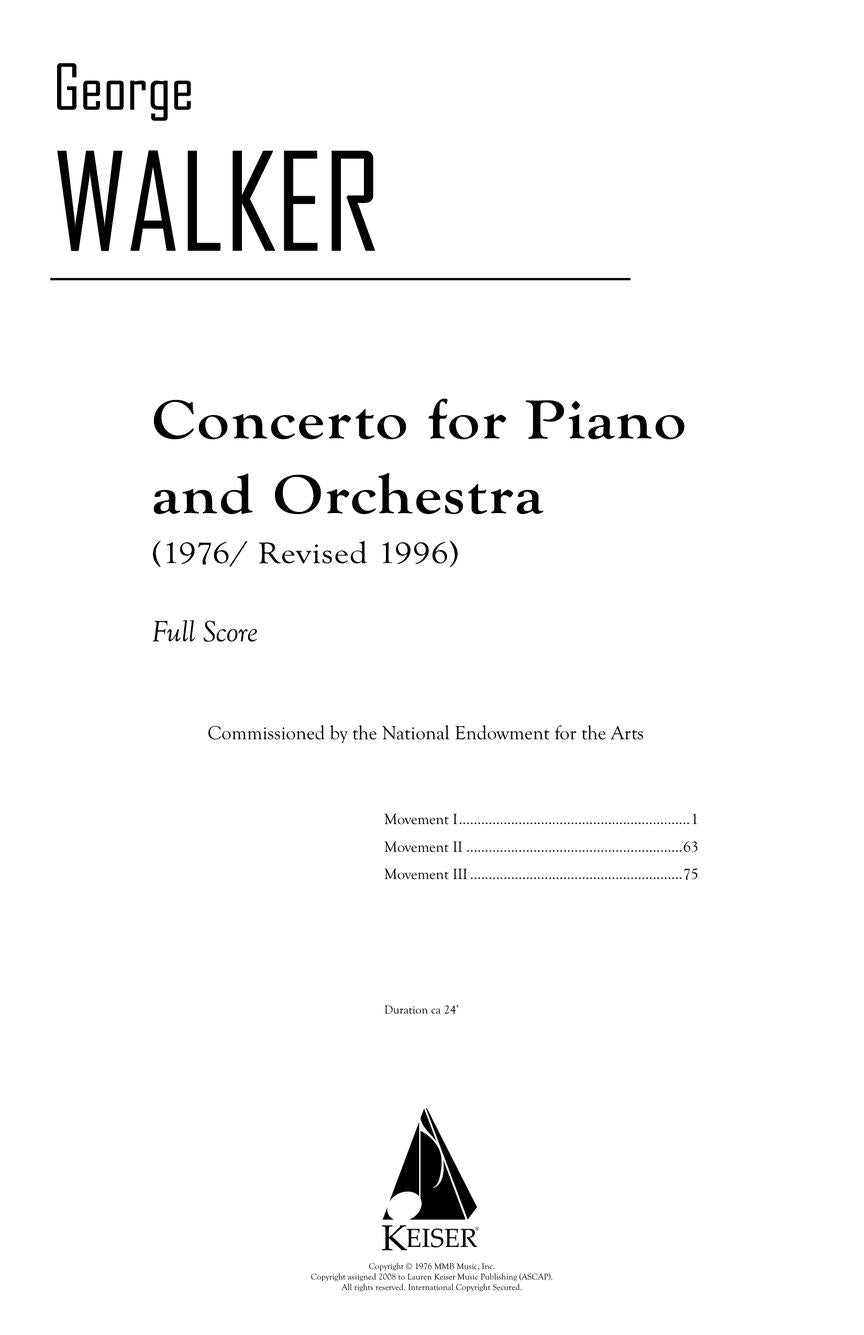 Walker: Piano Concerto