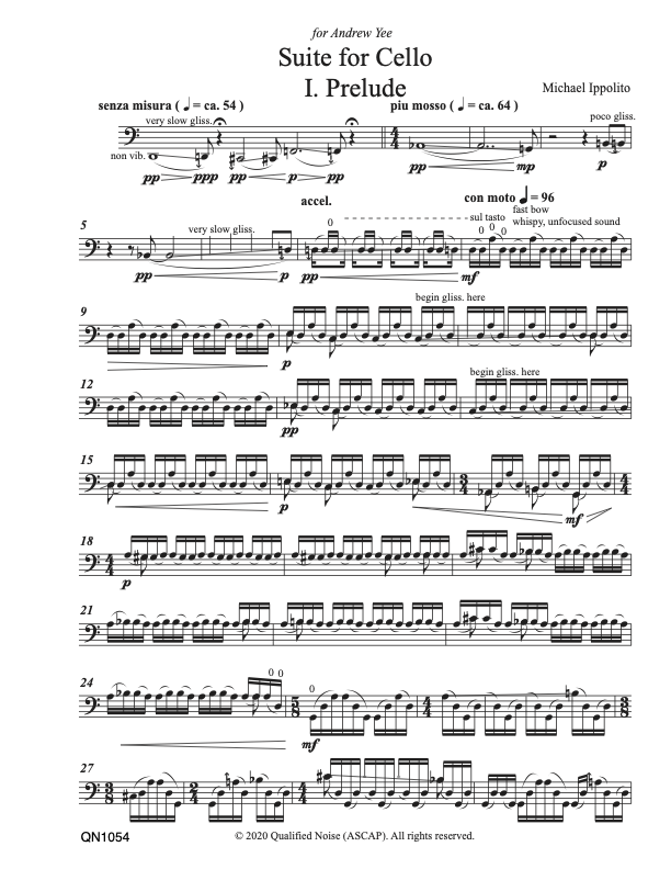Ippolito: Suite for Solo Cello