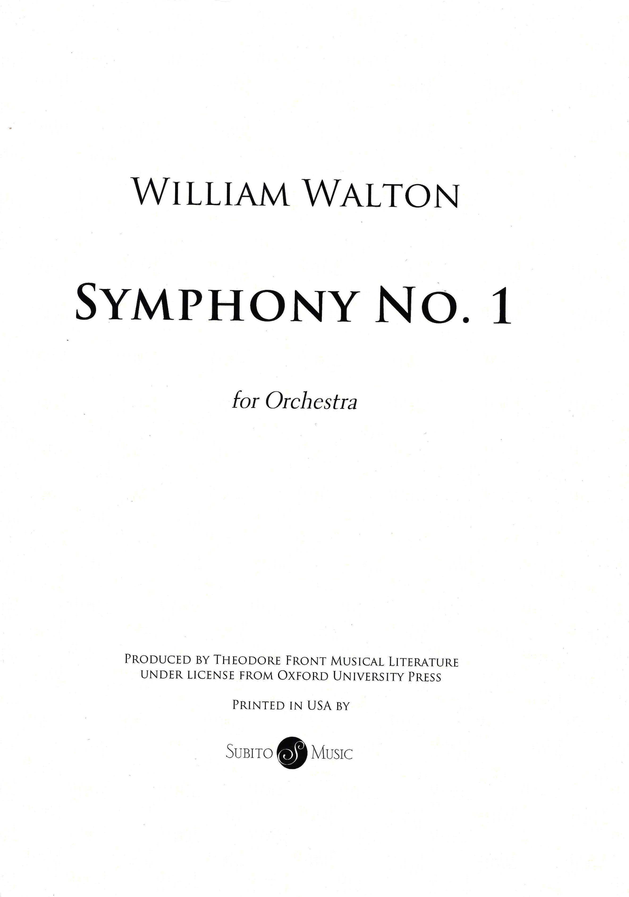 Walton: Symphony No. 1 – Ficks Music