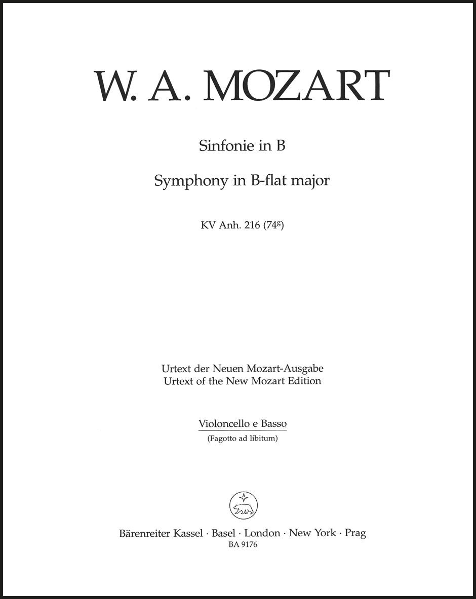 Mozart: Symphony in B-flat Major, K. Anh. 216 (74g)