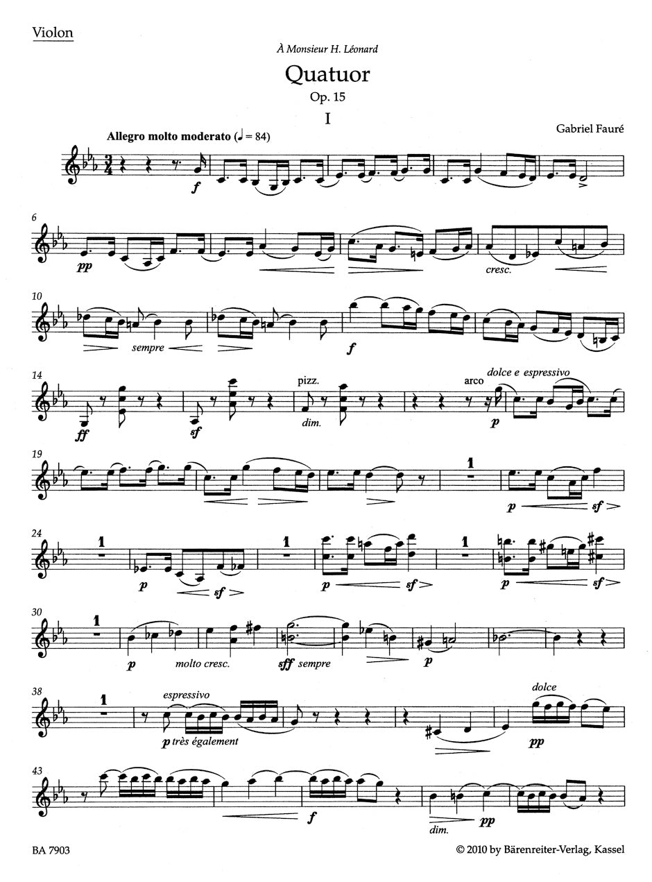 Fauré: Piano Quartet in C Minor, Op. 15