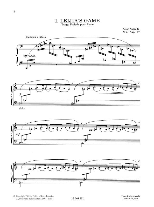 Piazzolla: 3 Preludes