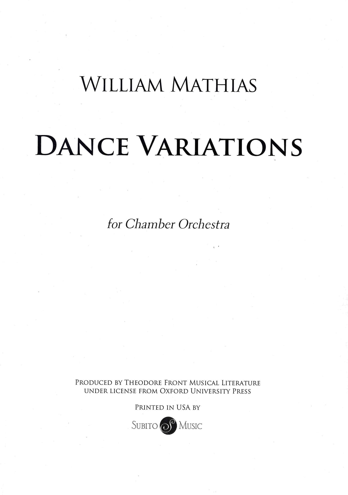 Mathias: Dance Variations, Op. 72