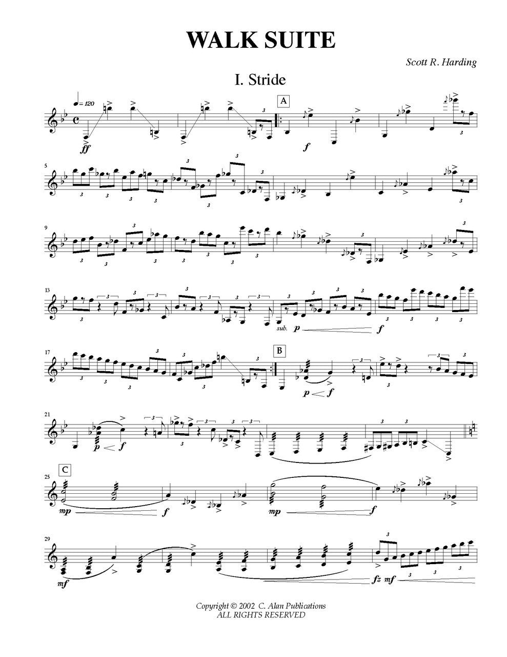 Harding: Walk Suite (Solo 2- & 4-Mallet Marimba)