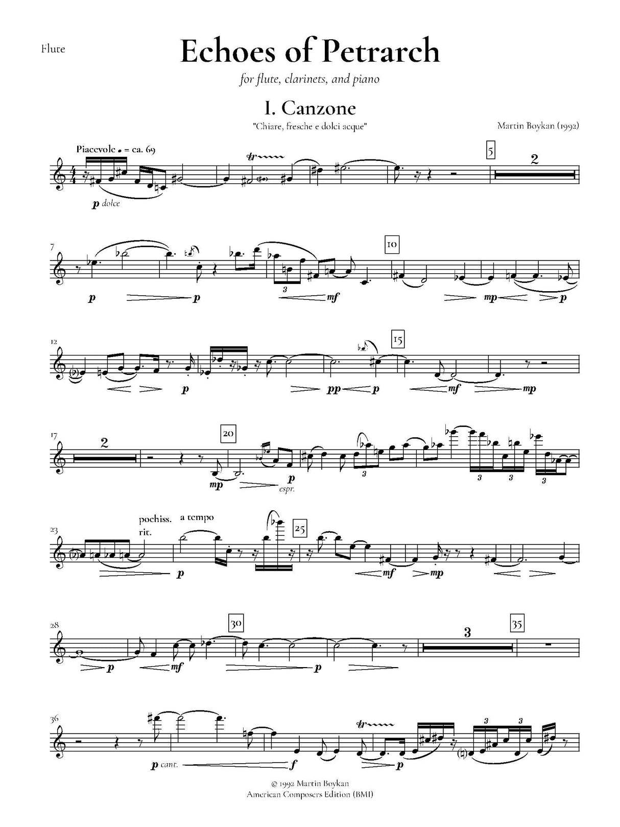 Boykan: Echoes of Petrarch