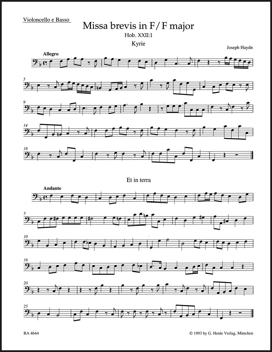 Haydn: Missa brevis in F Major, Hob. XXII:1