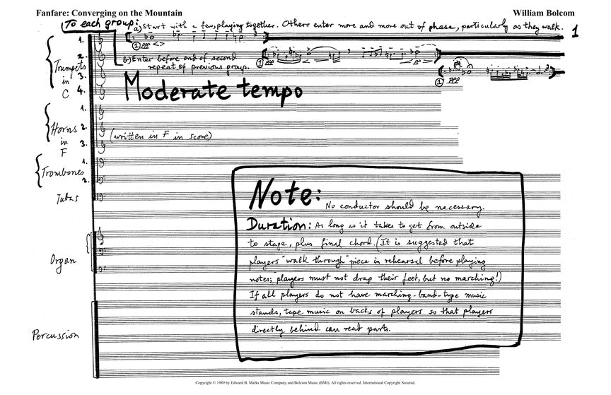 Bolcom: Fanfare - Converging on the Mountain
