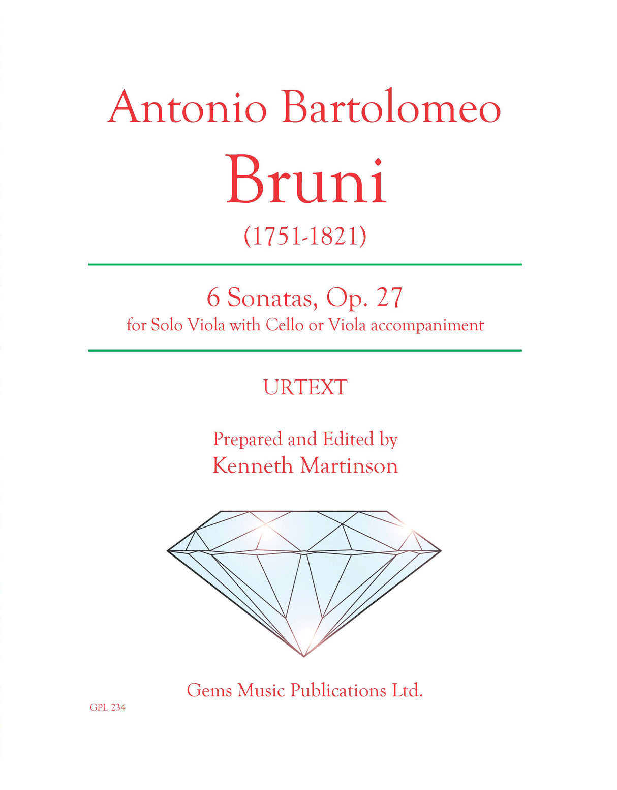 Bruni: 6 Viola Sonatas, Op. 27
