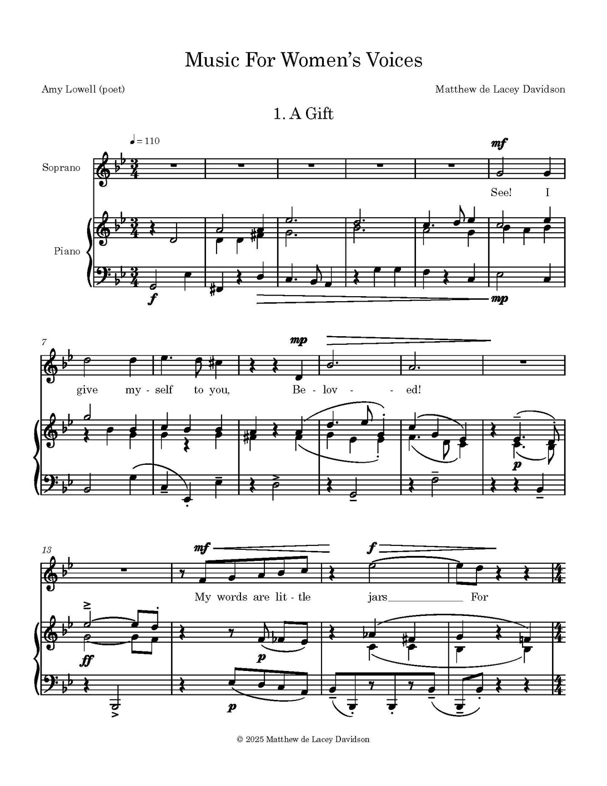 Davidson: Music for Women's Voices