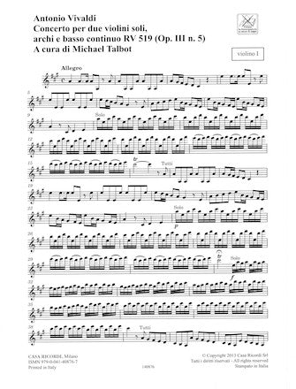 Vivaldi: L'Estro Armonico, RV 519, Op. 3, No. 5