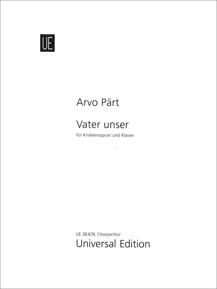 Pärt: Vater unser (arr. for children's choir & piano)